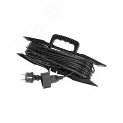 Удлинитель-шнур на рамке ПВС 3х0,75 мм2, 20 м, с/з, 6 А, 1300 Вт, IP20, черный REXANT 13-4914