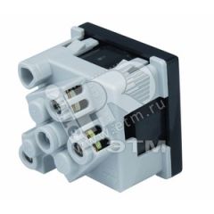 Connect Розетка с заземлением 16А 250В 45х45мм винтовые клеммы SC алюминий Simon K01-8