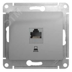 GLOSSA Розетка компьютерная RJ45 категория 5е в рамку алюминий SE (Systeme) GSL000381K