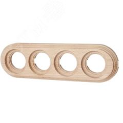 Лизетта Рамка 4 постовая для открытой проводки (Натурэль на бревно 240мм) Бирони BFC24-640-10