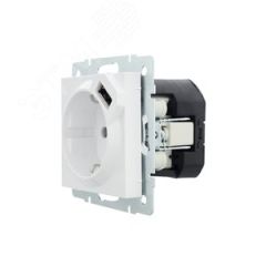 VESNA  Розетка с/з + USB разъём белая Lezard 742-0288-181