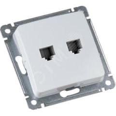 MASTER Розетка компьютерная на два присоединения, скрытой установки, в рамку, белый HEGEL РСКК-440