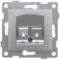 GUSI Bravo механизм розетки  компьютерной и телефонной (RJ45, RJ12), скрытая установка.  Цвет серебро. GUSI Electric С10КТ-004