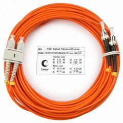 Шнур оптический duplex 15м SC-ST 62,5/125 мм LSZH Cabeus FOP-62-SC-ST-15m