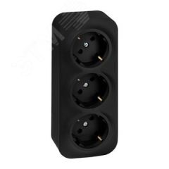 Розеточный блок тройной (розетка тройная) с       заземлением -Legrand Quteo - с предварительным    подключением со шторками IP20 16А 250В винтовые    Daccord/Legrand 782473