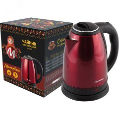 Чайник электрический стальной MA-002 на 1.8 л, цвет красный Матрена 005409