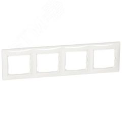 VALENA Рамка 4 поста горизонтальная белая Daccord/Legrand 694255
