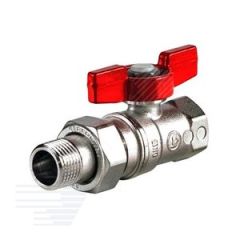Кран шаровой хромированный со сгоном R259D Ду 15 1/2' Ру42 ВВ бабочка красный Giacomini R259X003