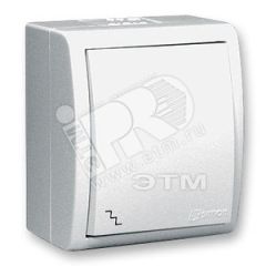 15 Aqua Выключатель проходной (переключатель) с подсветкой IP54 10А 250В винтовой зажим S15A белый Simon 1594204-030