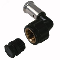 Угольник ВР 16x1/2' 90 град., ПВДФ пресс с черной з глушкой Henco 6PK-1604BP