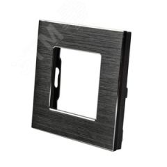 Рамка алюминиевая 1 пост черная (86х86мм) Sibling Powerframe-1AB