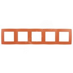 Рамка на 5 постов, Эра12, оранжевый, 12-5005-22 ЭРА Б0019419