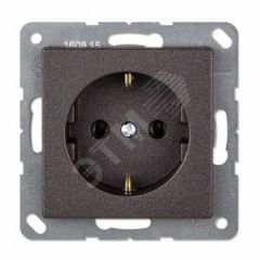 Штепсельная розетка SCHUKO одинарная, с заземлением, без шторок, 16A, 250В Серия Eco Profi антрацит JUNG EP1420AN
