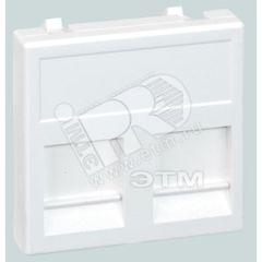 Connect Адаптер на 2 RJ45 CJ545U(FM) CJ546U(FM) шторка 45х45мм SC графит Simon KB76-14