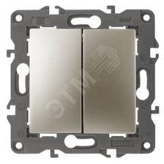 Переключатель двойной, 10АХ-250В, Эра Elegance, шампань,14-1106-04 ЭРА Б0034246