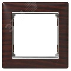 VALENA Рамка 1 пост темное дерево/серебро Daccord/Legrand 770371