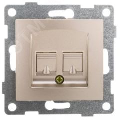 Bravo Розетка компьютерная RJ45, двойная, скрытая установка.  шампань GUSI Electric С10К2-027
