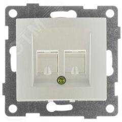 Bravo Розетка компьютерная RJ45, двойная, скрытая установка.  жемчуг GUSI Electric С10К2-028