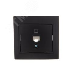 MIRA Розетка компьютерная евро чёрный бархат со вставкой (10шт/120шт) Lezard 701-4242-139