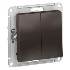 Переключатель двухклавишный ATLASDESIGN схема 6 10АХ механизм мокко SE (Systeme) ATN000665