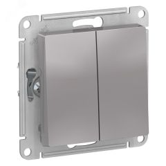 Переключатель двухклавишный ATLASDESIGN схема 6 10АХ механизм алюминий SE (Systeme) ATN000365
