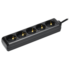 Удлинитель У05 5 мест с заземлением 5м 3х1мм2 16А/250В черный IEK