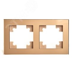 Рамка двухместная горизонтальная, стекло, серия Катрин, золото Stekker STEKKER GFR00-7002-08 49034