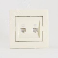 Розетка RAIN компьютерная + телефон крем Lezard 703-0303-143
