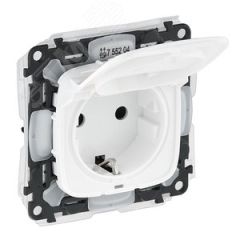 Valena ALLURE Розетка силовая 2К+З со шторками с крышкой белая IP44 LEGRAND 755204