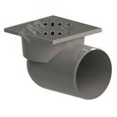 Трап горизонтальный ТП-105.110 для внутренней канализации 110 мм, с решеткой из нержавеющей стали 15х15 см и механическим затвором Татполимер 101200059