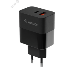 Сетевое зарядное устройство для смартфона USB TYPE-C 30ВТ КОСМОС KHCH30WUSBTC