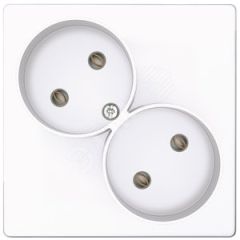 Розетка 2х2К без защитных шторок, белый Simon 2450457-030