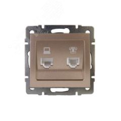 Розетка RAIN компьютерная + телефон бронза матовая механизм Lezard 703-3188-143