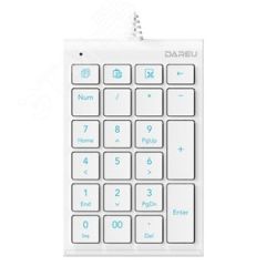 Клавиатура цифрового блока, проводная , белый Dareu LK22 White