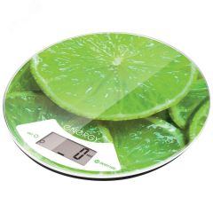 Весы кухонные электронные круглые EN-403, рисунок ''Лайм'' Energy ВиК 011643