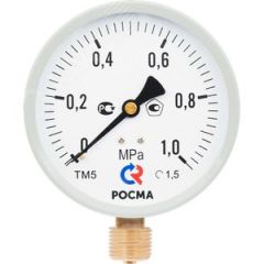 Манометр М2 радиальный ТМ-510Р.00 0...0.6 МРа 1/2' кл.1.5., цвет-серый РОСМА 00000006817