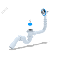 Сифон для ванны АНИ 1 1/2' с выпуском и переливом с переходной трубой 45 40х50 АНИ пласт E151