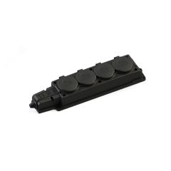 Колодка 4х розетка 2К+З каучуковая 16А/250В IP44 Чёрная MultiSet SE (Systeme) MST4104BK