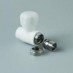 Кран шаровой 25 х 3/4' прямой для радиатора полипропиленовый PPR белый PRO AQUA PA41010