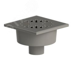 Трап вертикальный ТП-102.50 для внутренней канализации 50 мм, с решеткой из нержавеющей стали 15х15 см и двойным затвором Татполимер 101200088