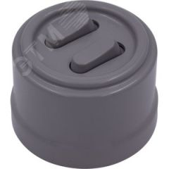 Выключатель Лизетта 2-кл., пластик, цвет Титан (клавишный) Бирони B1-222-26