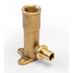 Угольник ВР 16 x 1/2' удлиненный, настенный, аксиальный, латунный PRO AQUA AX5001612L