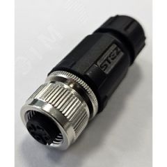 Разъем М12, 4A, гнездовой, пайка, пластиковый, прямой, резьба PG7, кабельная часть СТЭЗ 185200155