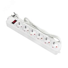 Фильтр сетевой 6x1.8м 10А/2.2кВт с выключателем с заземлением ПВС 3х0.75 Блокбастер PROxima EKF UFP10-375-6-018