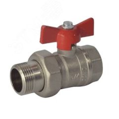 Кран шаровой латунь никель Ду 20 Ру40 ВР/американка полнопроходной бабочка 107170 ГАЛЛОП 107-8765