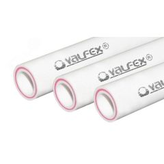 Труба полипропиленовая 75 х 10.3 SDR 7.4 PN 20 PPR армированная стекловолокном белая, хлыст 4м VALFEX 10105075