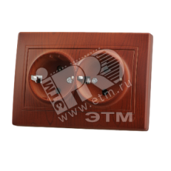 Мира Розетка двойная с заземлением керамика вишня Lezard 701-0601-127