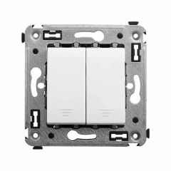 Кнопка двухклавишная в стену, &quot;Avanti&quot;, &quot;Белое облако&quot;