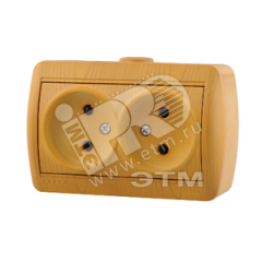 HATA Розетка двойная без заземления ольха Lezard 710-0700-128