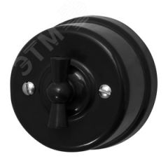 Выключатель 2кл., пластик, цвет Черный Бирони B1-202-23